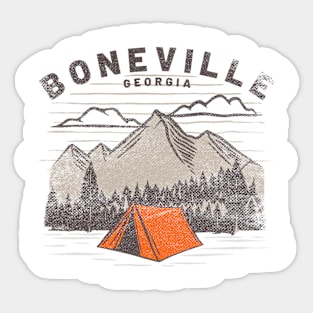 Pitch a Tent in Boneville (Grunge) Sticker